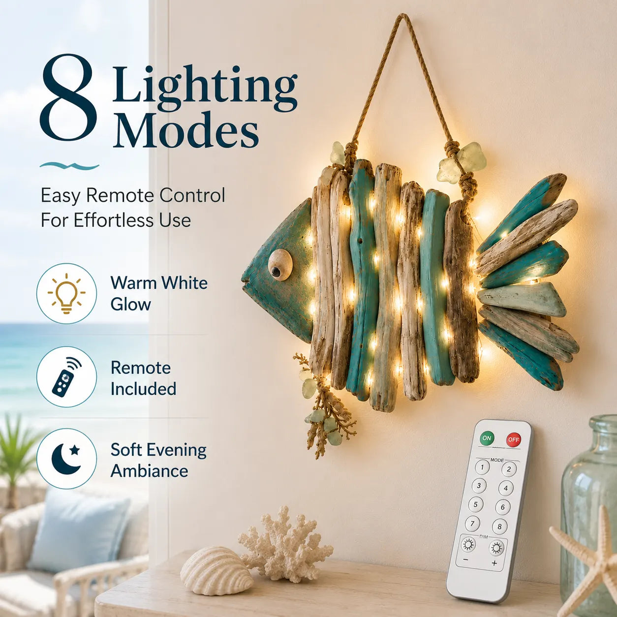 🌊Lighted Coastal Fish Wall Decor