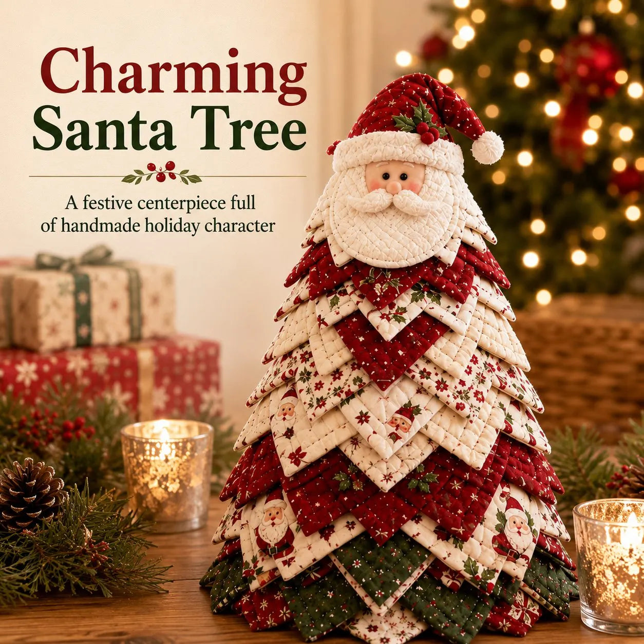 🎄🎅DIY Quilted Santa Christmas Tree Kit🎁