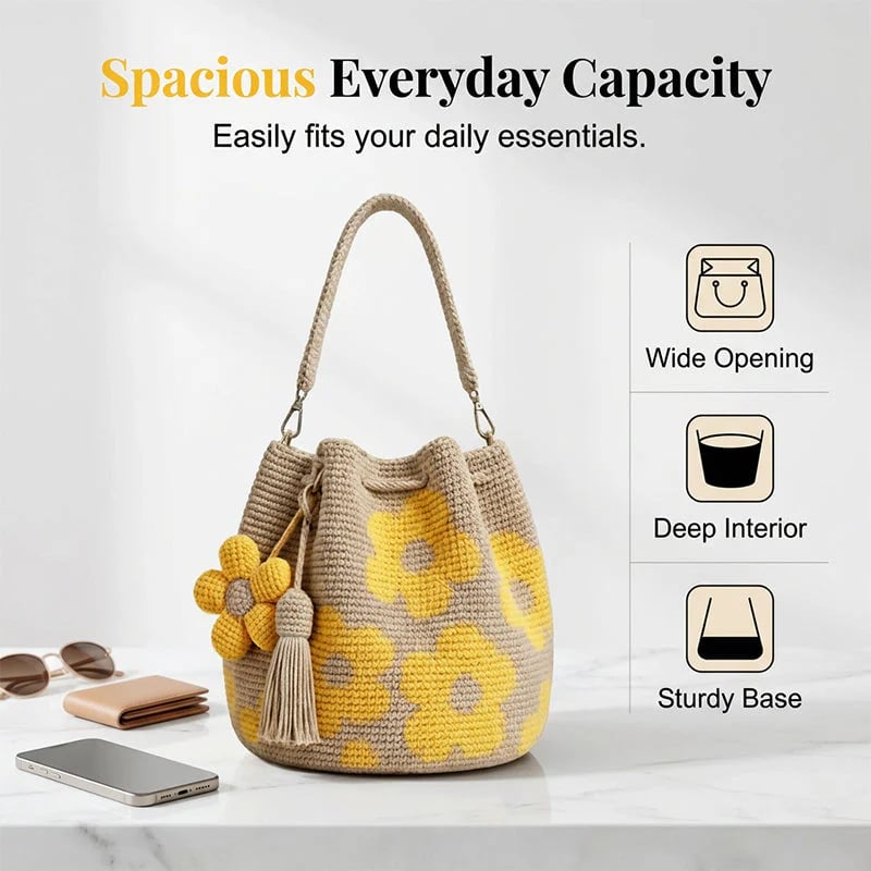 🧵Handmade Crochet Flower Tote – A Little Bag Made With Love