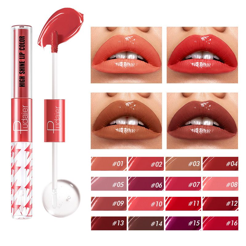 16 Colors Double Ended Highlighting Lip Gloss - High-shine Long-lasting✨