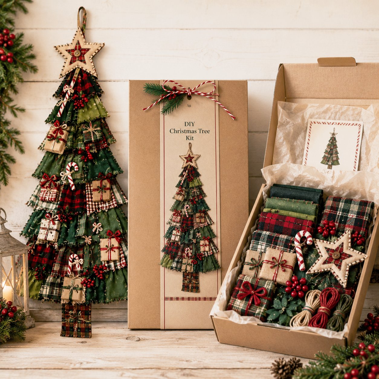 🎄 Christmas Patchwork Tree Door Hanging DIY Kit