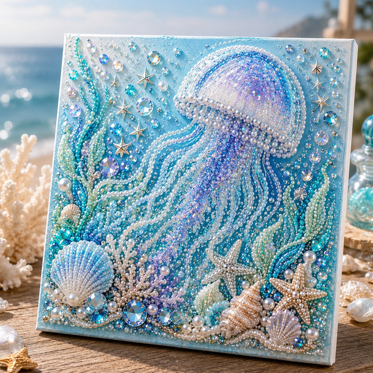 🔥 Last Day 49% OFF - 🌊✨ Ocean Theme Pearl Art DIY Kit – Relaxing DIY Craft to Create Stunning Coastal Artwork