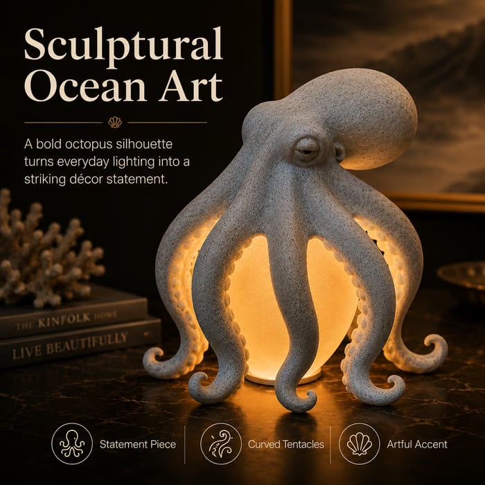 Octopus Ocean Decor Table Lamp