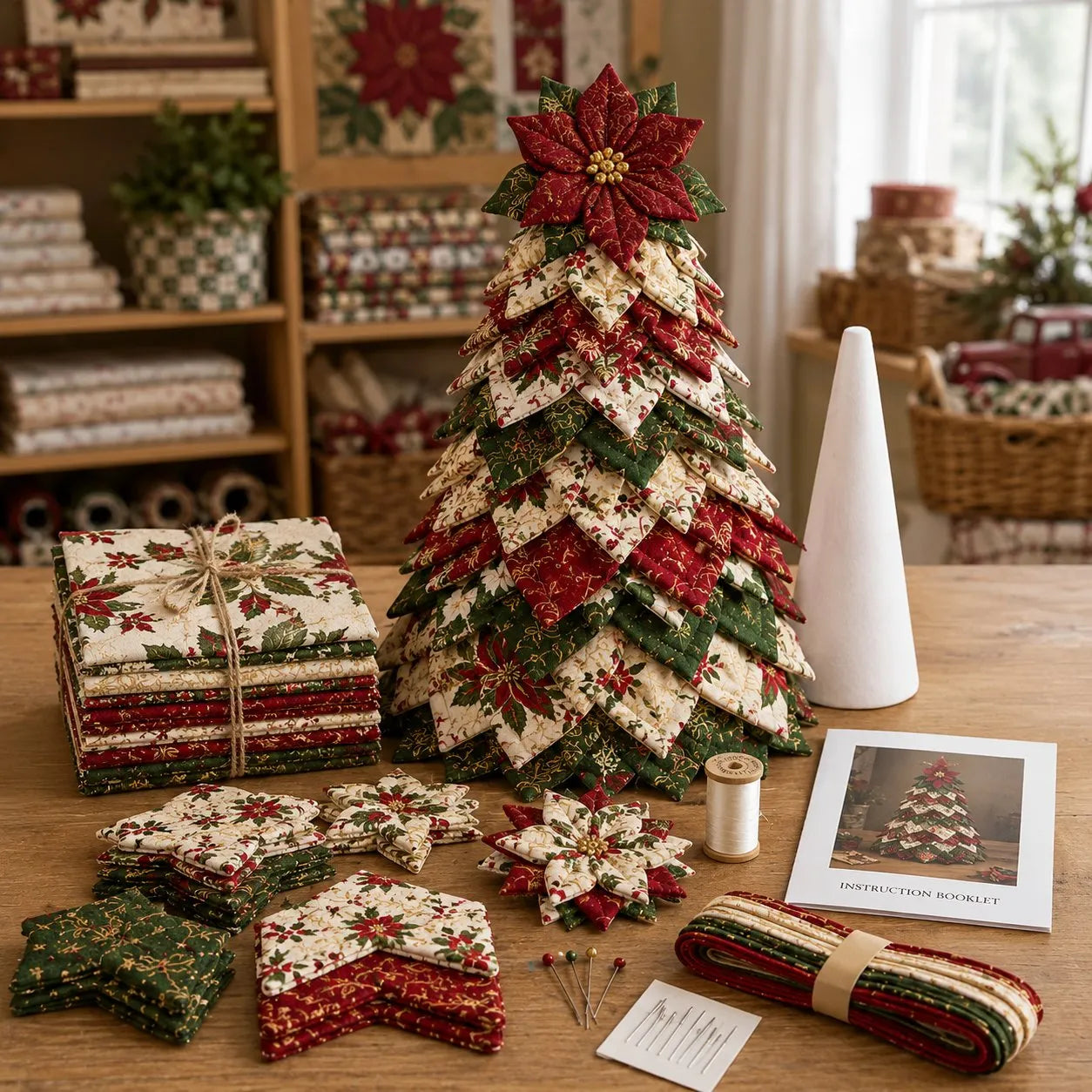 🎄🎅DIY Quilted Santa Christmas Tree Kit🎁