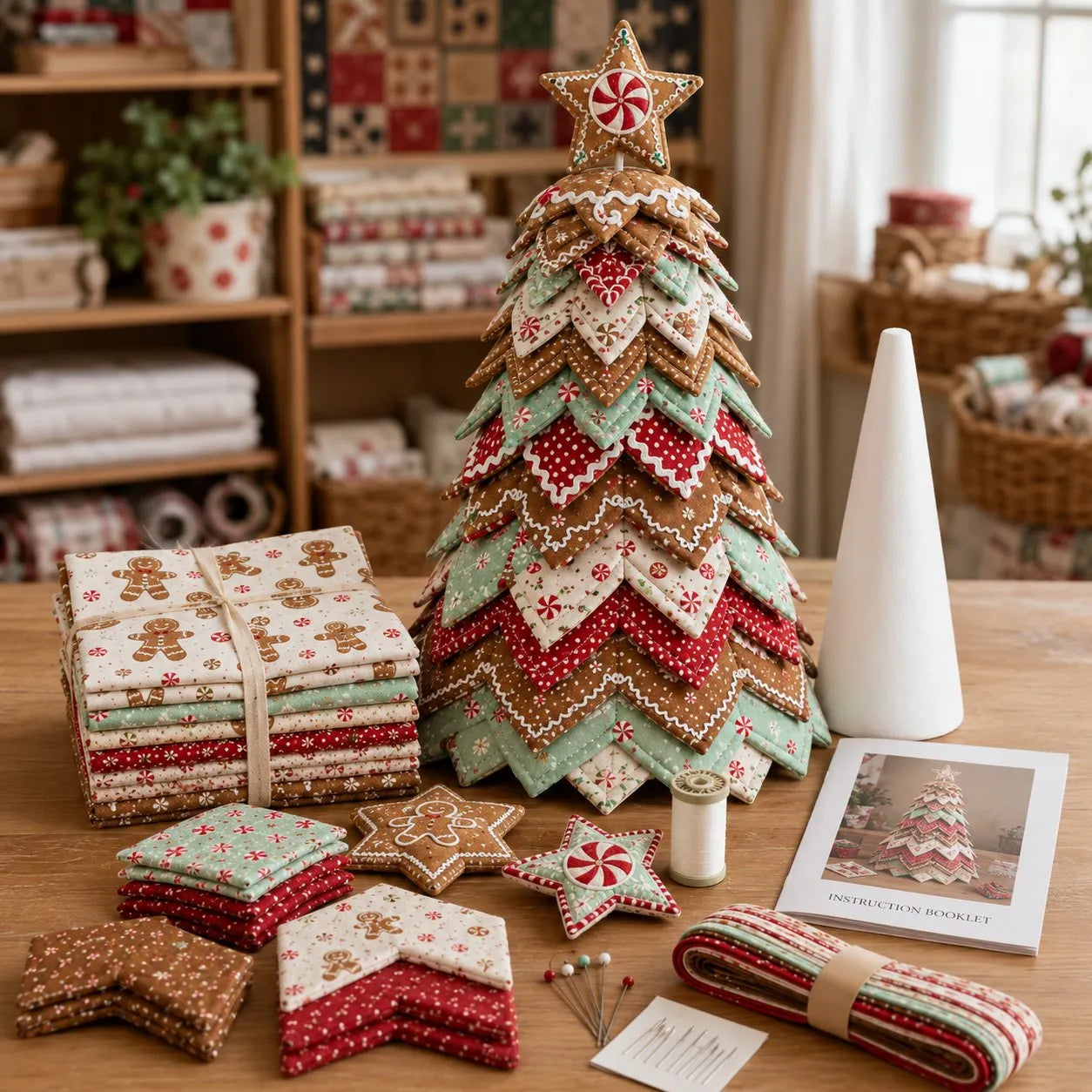 🎄🎅DIY Quilted Santa Christmas Tree Kit🎁