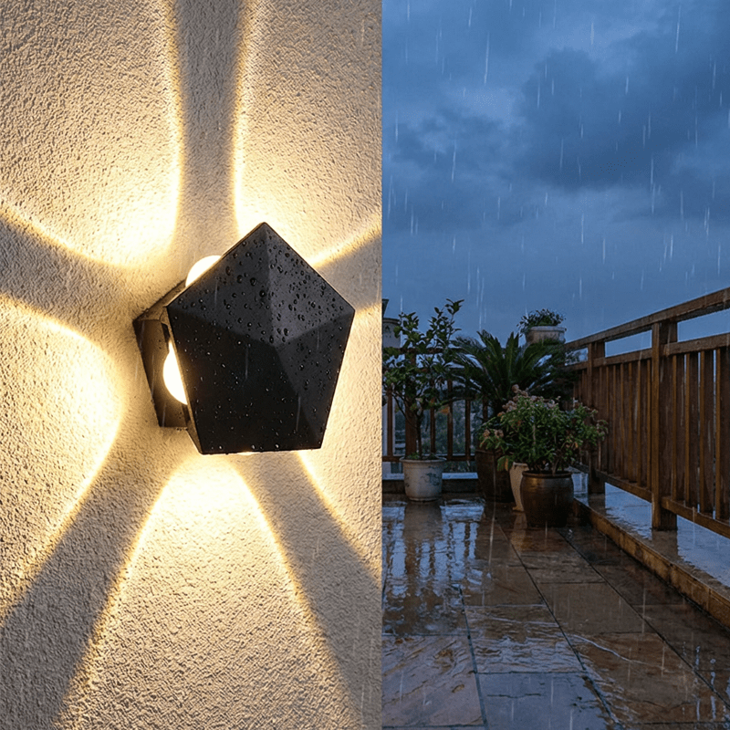 Mira LED Wall Sconce | Geometric, Weather-Resistant Outdoor Wall Light