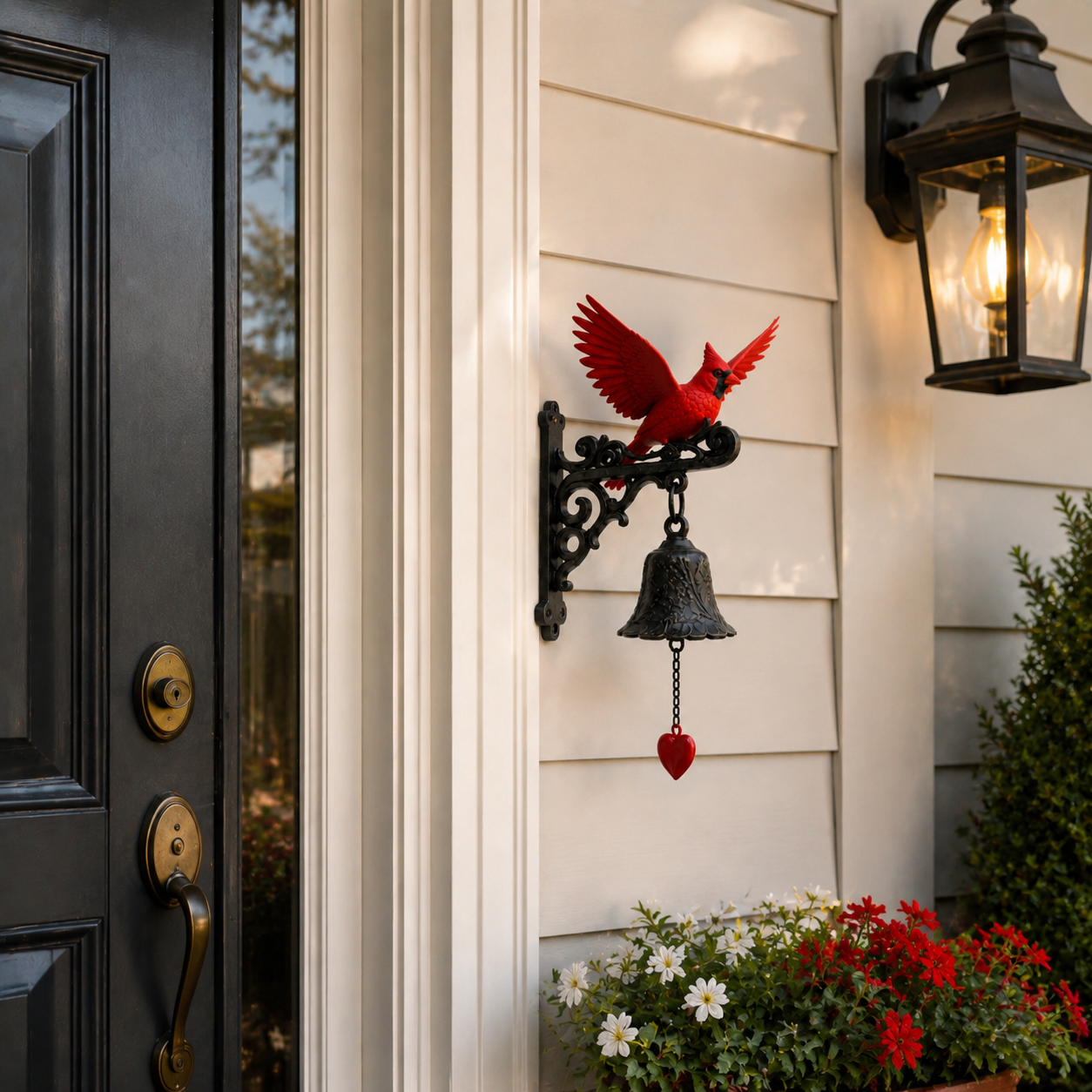🐦🔔 Vintage Cardinal Garden Bell