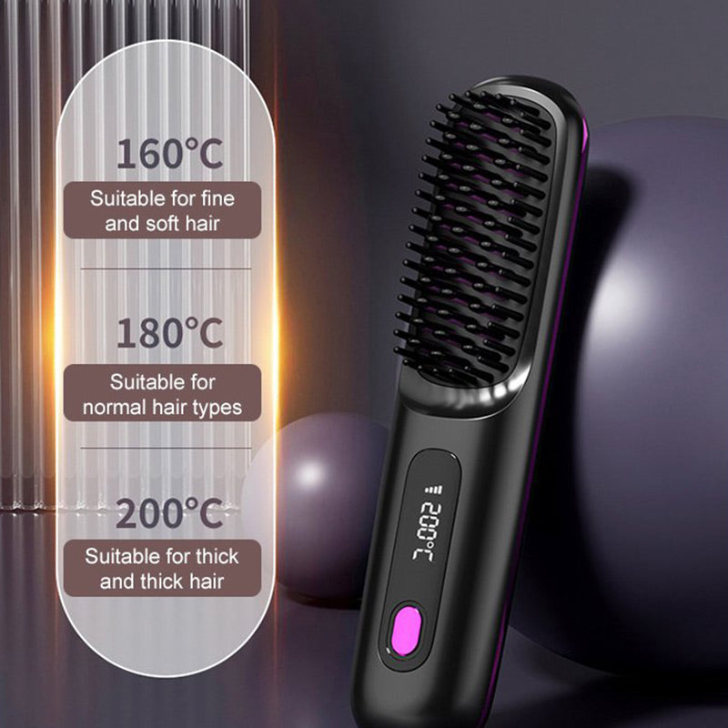 ⏰Hot Sale: 50% OFF💖Cordless Ceramic Heated Hair Straightening Comb