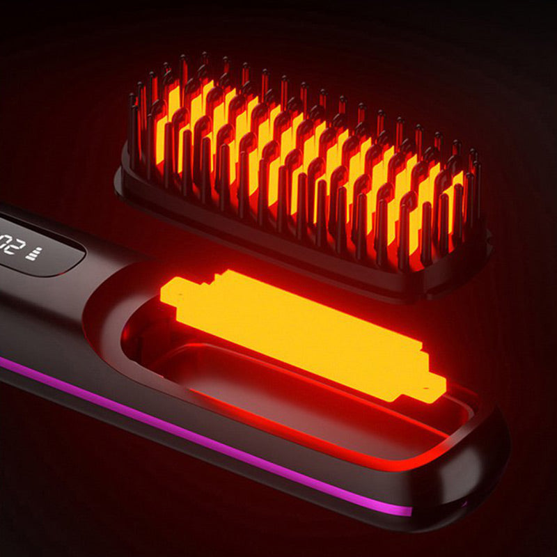 ⏰Hot Sale: 50% OFF💖Cordless Ceramic Heated Hair Straightening Comb