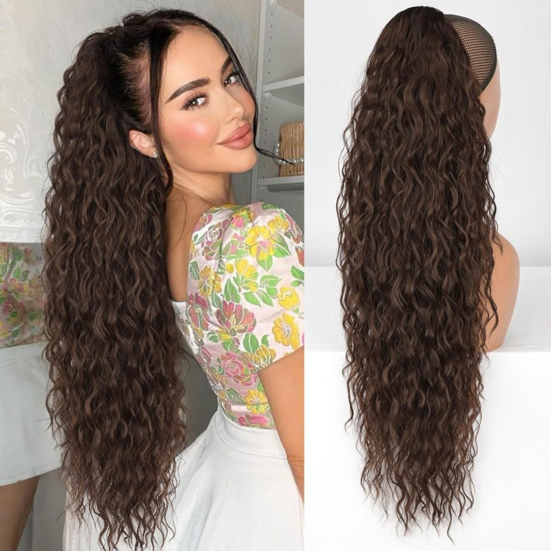 🔥Curly Wavy Frizzy Hair Extension with Ponytail