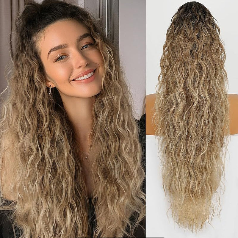🔥Curly Wavy Frizzy Hair Extension with Ponytail