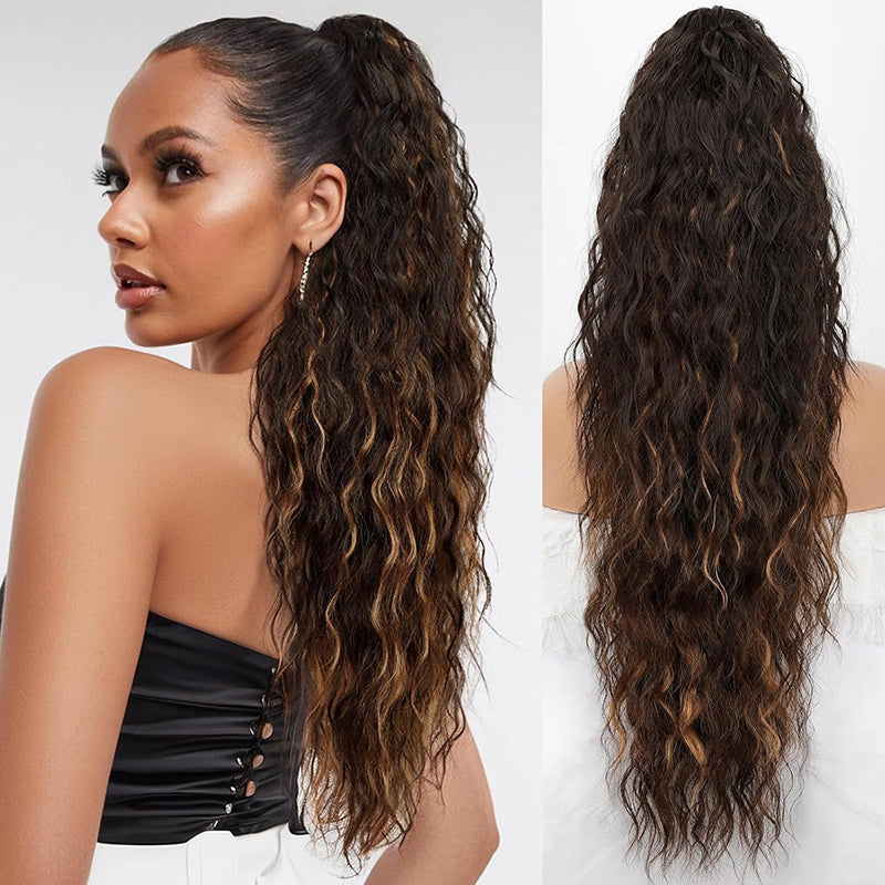 🔥Curly Wavy Frizzy Hair Extension with Ponytail