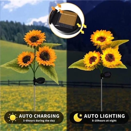 📢📢50% OFF !! ⏰🌻 Realistic & Weatherproof | Solar Sunflower | IP65 Outdoor Decor